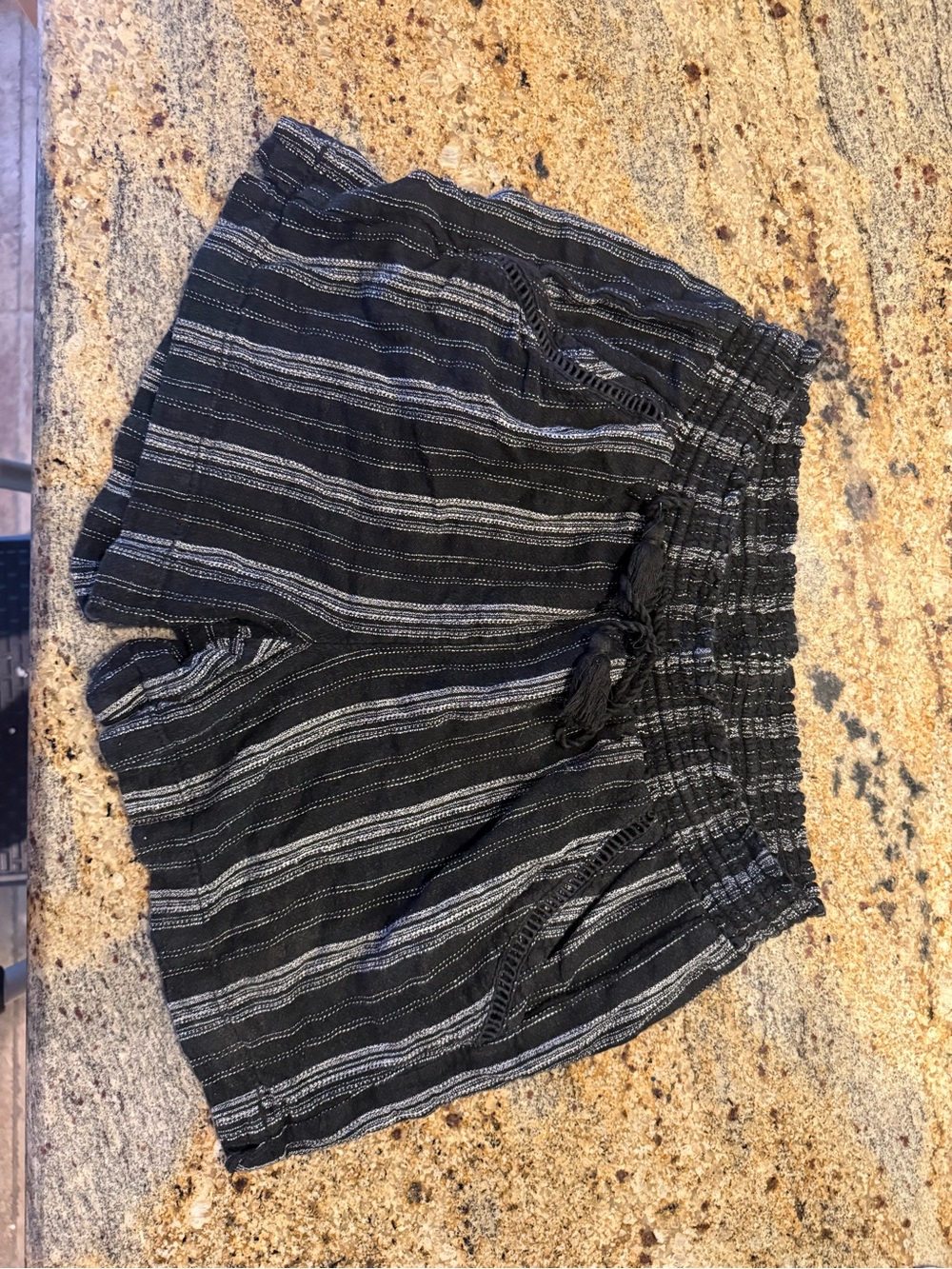 Black and White Striped Shorts